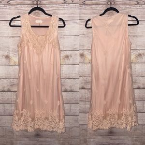Medium Blush Dress - Lace Overlay